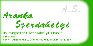 aranka szerdahelyi business card